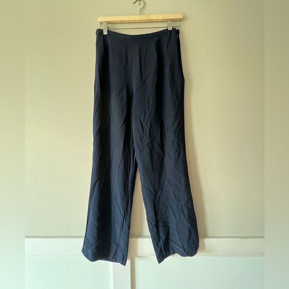 Cinq à Sept Navy Blue Straight Leg Ankle Trouser Pants Size 6
